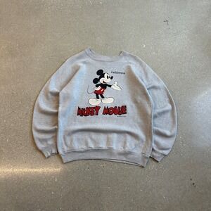 Vintage 80s Mickey Mouse California Sweatshirt Crewneck Gray